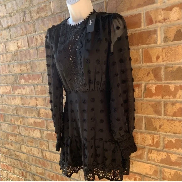 LULUS Lust or Love Black Embroidered Lace Long Sleeve Dress XXS - Picture 5 of 9